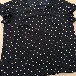 Polka Dot Ruffle Sleeve Blouse